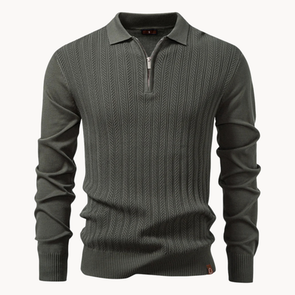 Eldridge Ribbed Zip Polo