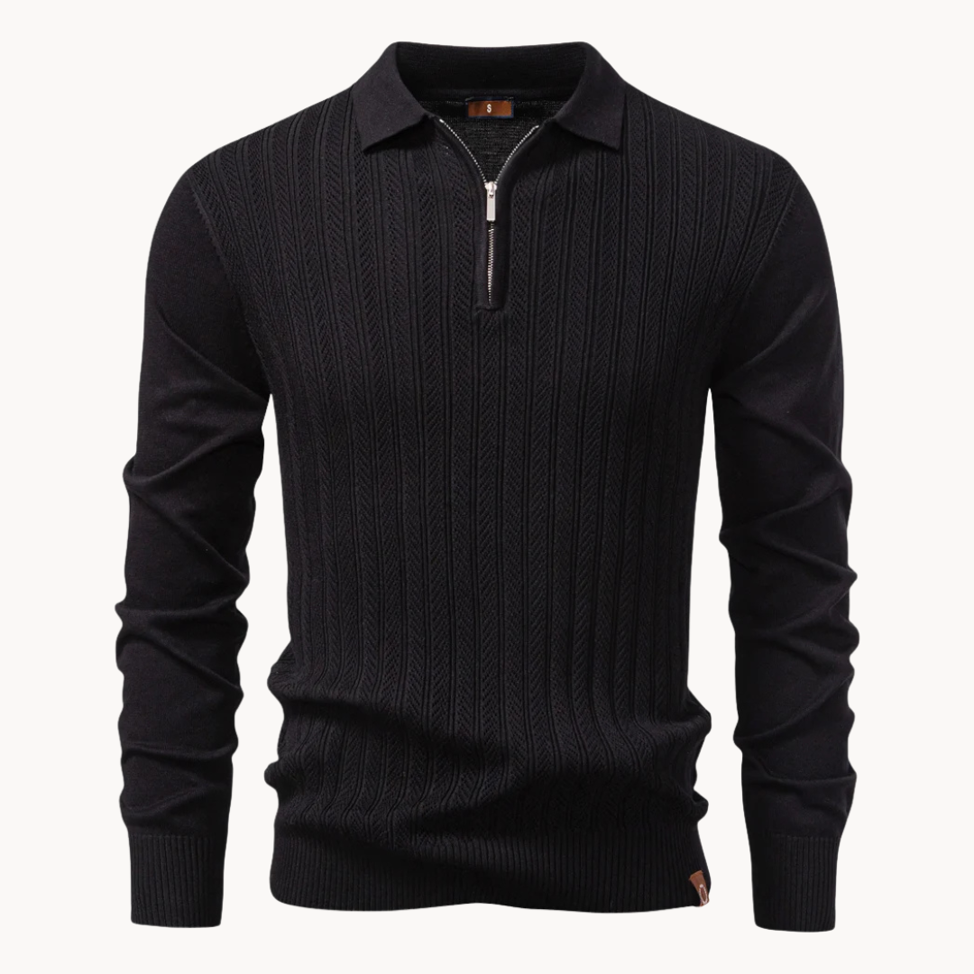 Eldridge Ribbed Zip Polo