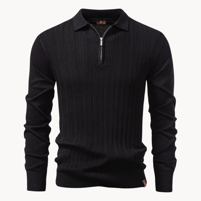 Eldridge Ribbed Zip Polo