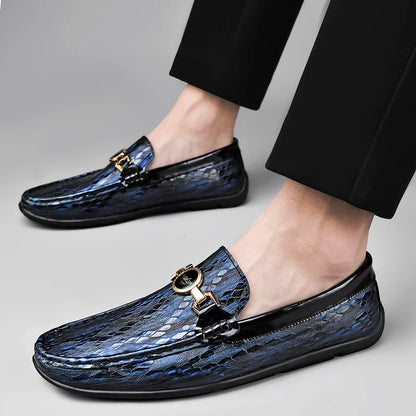 Draco Embossed Leather Loafer (Men)