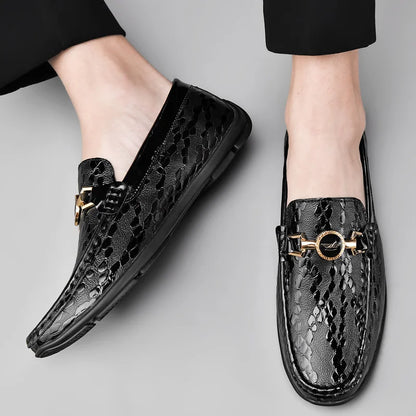 Draco Embossed Leather Loafer (Men)