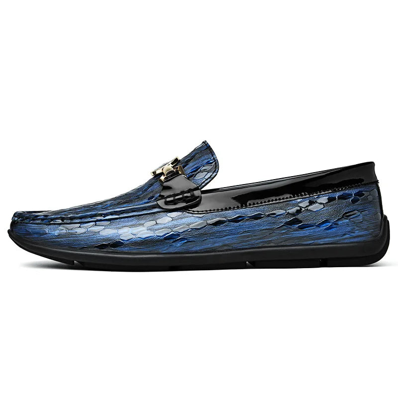 Draco Embossed Leather Loafer (Men)
