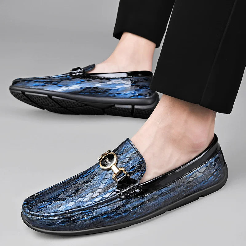 Draco Embossed Leather Loafer (Men)