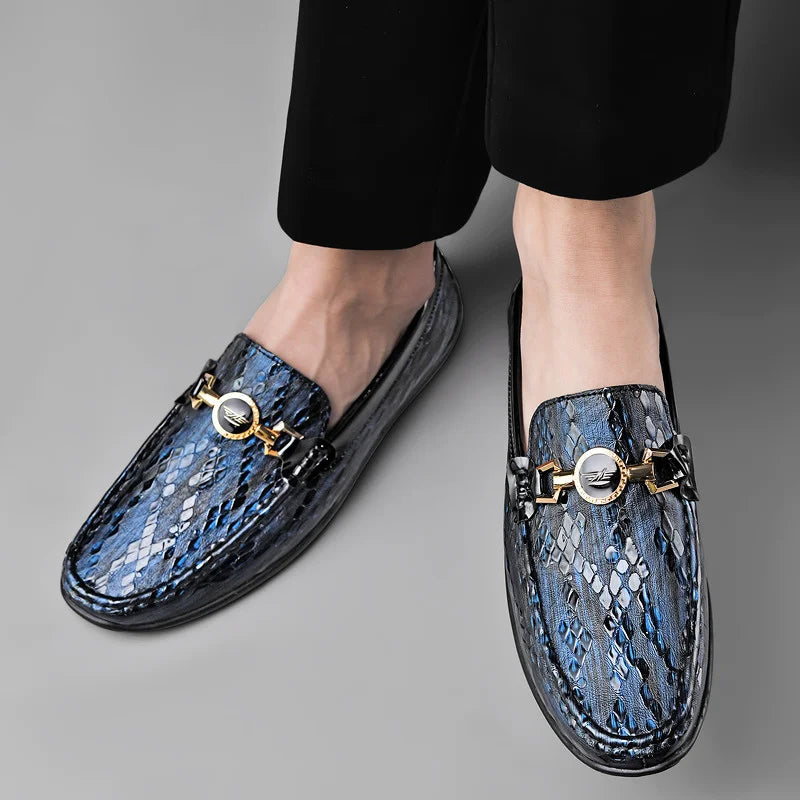 Draco Embossed Leather Loafer (Men)