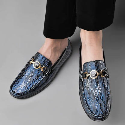 Draco Embossed Leather Loafer (Men)