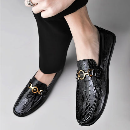 Draco Embossed Leather Loafer (Men)