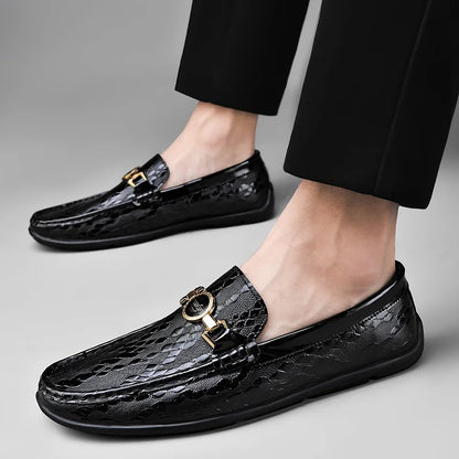 Draco Embossed Leather Loafer (Men)