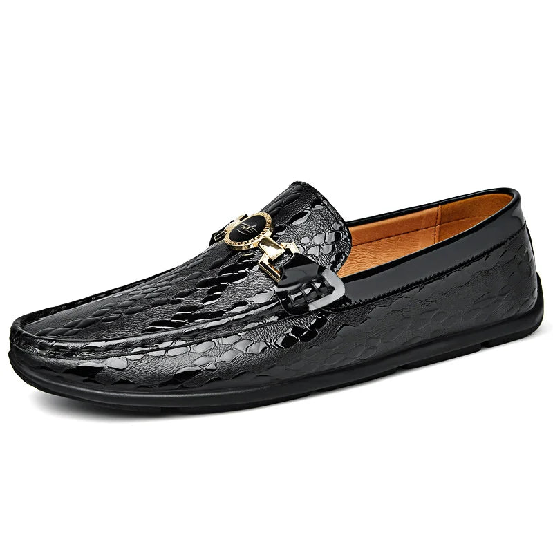Draco Embossed Leather Loafer (Men)