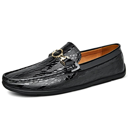Draco Embossed Leather Loafer (Men)